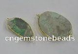 NGC1710 18*25mm - 30*40mm freeform green gemstone connectors