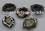 NGC1725 25*35mm - 30*40mm freeform druzy agate connectors