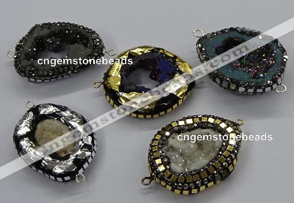 NGC1725 25*35mm - 30*40mm freeform druzy agate connectors