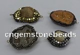 NGC1727 18*25mm - 30*35mm freeform druzy agate connectors