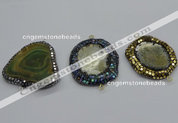 NGC1736 40*50mm - 50*55mm freeform agate gemstone connectors