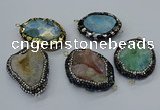 NGC1738 35*45mm - 40*55mm freeform druzy agate connectors