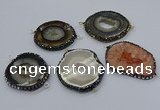 NGC1739 35*45mm - 40*50mm freeform druzy agate connectors