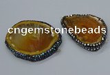 NGC1742 40*55mm - 50*65mm freeform agate gemstone connectors