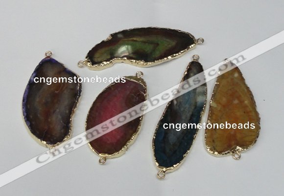 NGC175 25*50mm - 30*60mm freeform plated druzy agate connectors