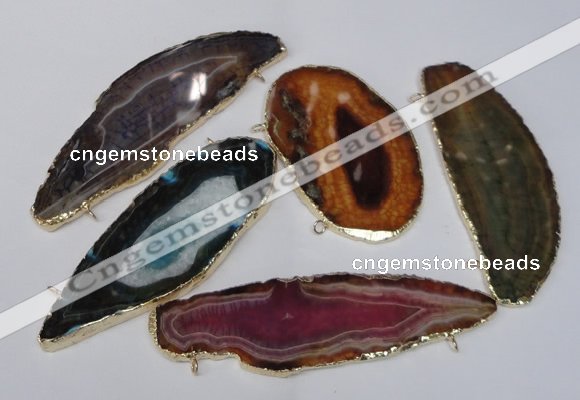 NGC176 35*70mm - 40*80mm freeform plated druzy agate connectors