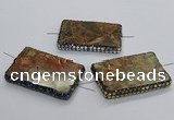 NGC1768 40*60mm rectangle ocean agate connectors wholesale