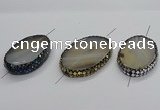 NGC1773 35*55mm - 40*60mm oval agate connectors wholesale