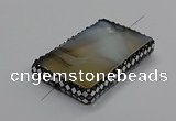 NGC1775 35*55mm - 40*60mm rectangle agate connectors wholesale