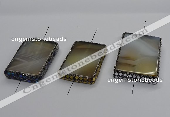 NGC1778 35*55mm - 40*60mm rectangle agate connectors wholesale