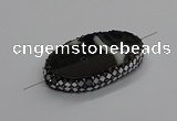 NGC1780 35*55mm oval agate gemstone connectors wholesale