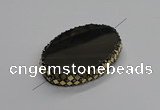 NGC1781 35*55mm oval agate gemstone connectors wholesale