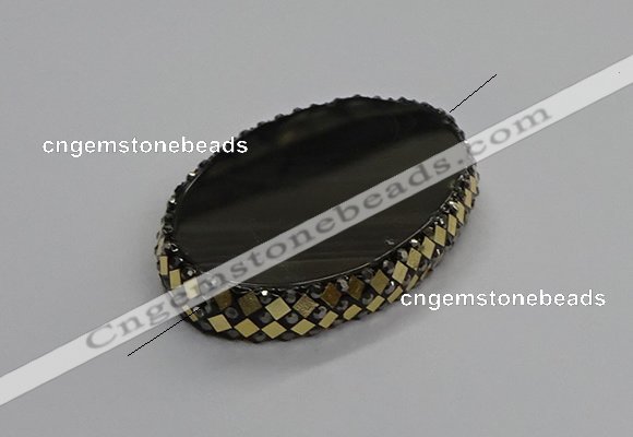 NGC1781 35*55mm oval agate gemstone connectors wholesale