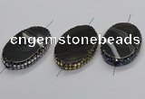 NGC1783 35*55mm oval agate gemstone connectors wholesale