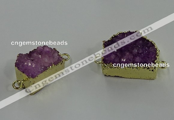 NGC1792 15*20mm - 22*30mm freeform druzy agate connectors