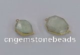 NGC1814 18*25mm - 25*30mm faceted freeform blue sponge quartz connectors