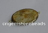 NGC1821 35*50mm oval agate gemstone connectors wholesale