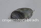 NGC1825 35*50mm oval agate gemstone connectors wholesale