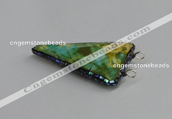 NGC1837 30*35mm - 30*40mm triangle agate connectors wholesale