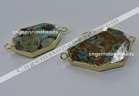 NGC1845 20*30mm - 30*40mm freeform ocean agate connectors