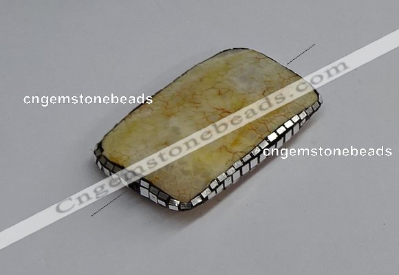 NGC1880 30*40mm - 30*45mm rectangle agate gemstone connectors