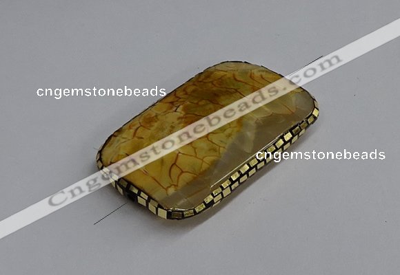 NGC1881 30*40mm - 30*45mm rectangle agate gemstone connectors