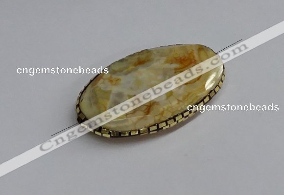 NGC1886 30*40mm - 30*45mm oval agate gemstone connectors