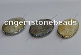 NGC1888 30*40mm - 30*45mm oval agate gemstone connectors