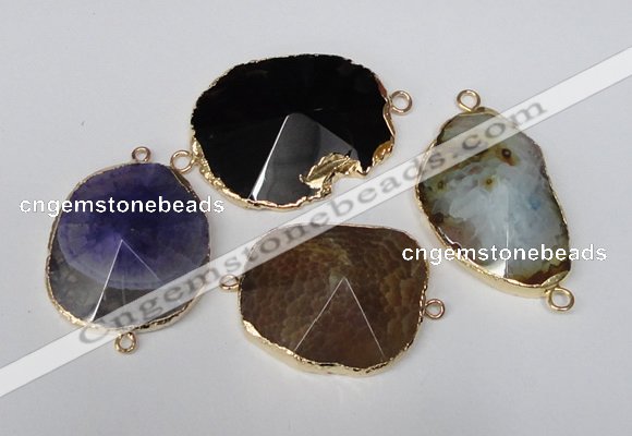 NGC190 25*35mm - 35*40mm freeform druzy agate connectors