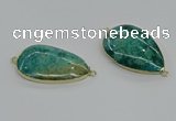 NGC1911 25*30mm - 30*40mm flat teardrop fossil coral connectors