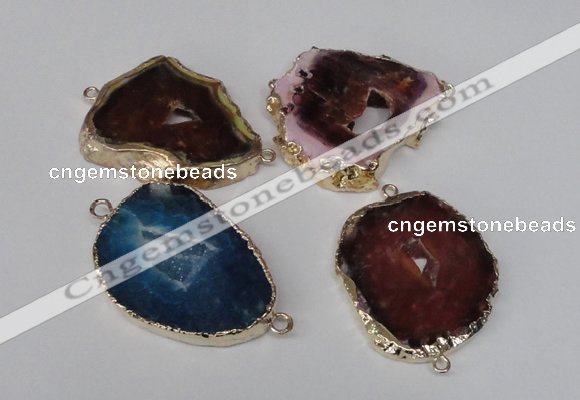 NGC192 30*40mm - 35*45mm freeform druzy agate connectors