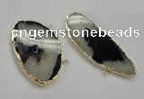 NGC194 35*75mm - 50*80mm freeform druzy agate connectors