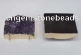 NGC195 35*45mm - 40*45mm freeform druzy amethyst connectors