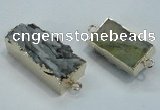 NGC198 15*25mm - 20*35mm rectangle druzy agate connectors