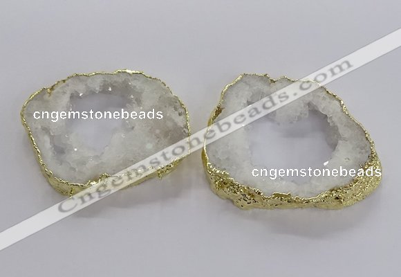 NGC200 50*60mm - 55*75mm freeform druzy agate connectors