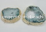 NGC203 50*60mm - 55*75mm freeform druzy agate connectors