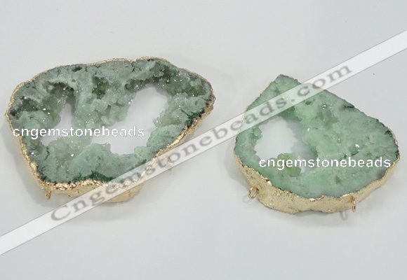 NGC204 50*60mm - 55*75mm freeform druzy agate connectors