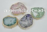 NGC205 50*60mm - 55*75mm freeform druzy agate connectors