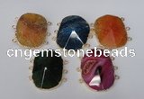 NGC209 30*40mm freeform agate gemstone connectors wholesale