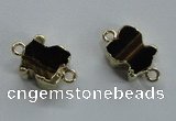 NGC220 10*12mm tiger eye gemstone connectors wholesale