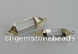 NGC227 10*35mm - 8*40mm faceted nuggets white crystal connectors