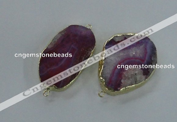 NGC228 25*35mm - 30*40mm freeform druzy agate connectors