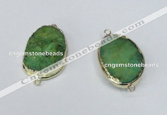 NGC232 20*30mm - 25*35mm freeform plated druzy agate connectors