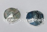 NGC237 30*35mm - 35*40mm freeform agate gemstone connectors