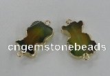 NGC241 20*30mm agate gemstone connectors wholesale