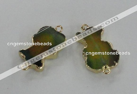 NGC241 20*30mm agate gemstone connectors wholesale