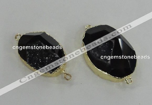 NGC244 20*30mm - 25*35mm freeform druzy agate gemstone connectors