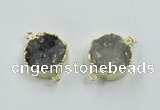 NGC246 16mm - 18mm coin druzy agate gemstone connectors