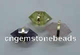 NGC263 18*30mm - 20*35mm faceted nuggets mixed quartz connectors