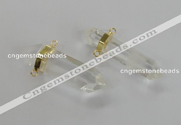 NGC265 10*35mm - 15*30mm faceted nuggets white crystal connectors